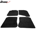 4-Piece Black Nylon Anti-Slip Floor Mat Set