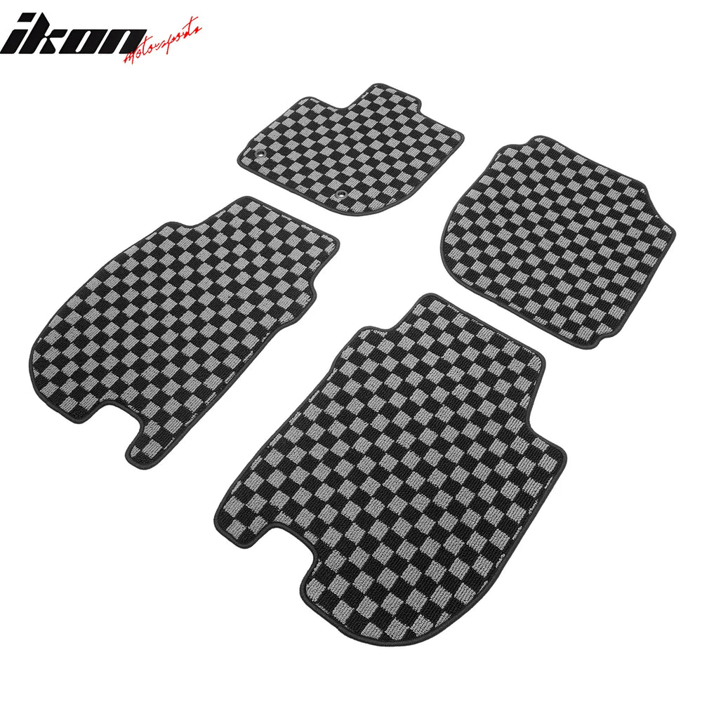 Black Gray Plaid Floor Mats