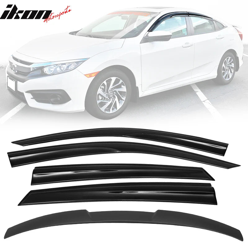Roof Spoiler and Window Visor Set