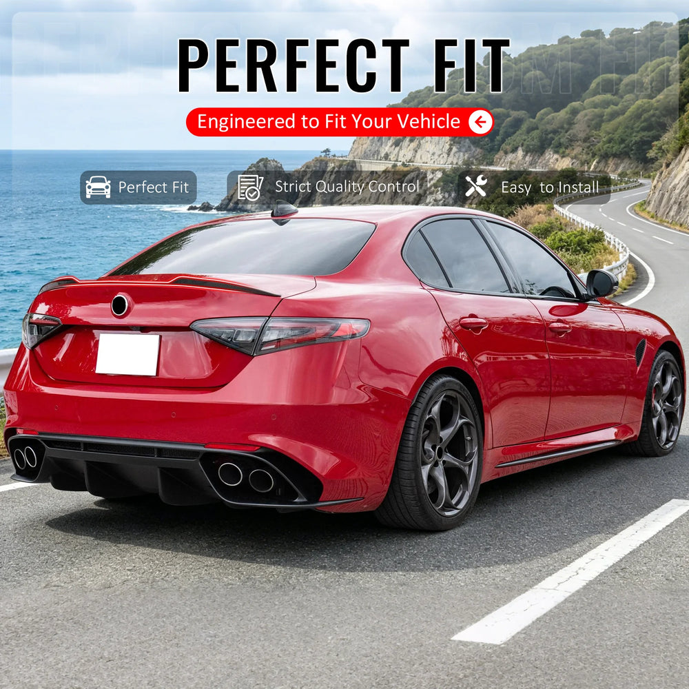 Carbon Fiber Print ABS Trunk Spoiler
