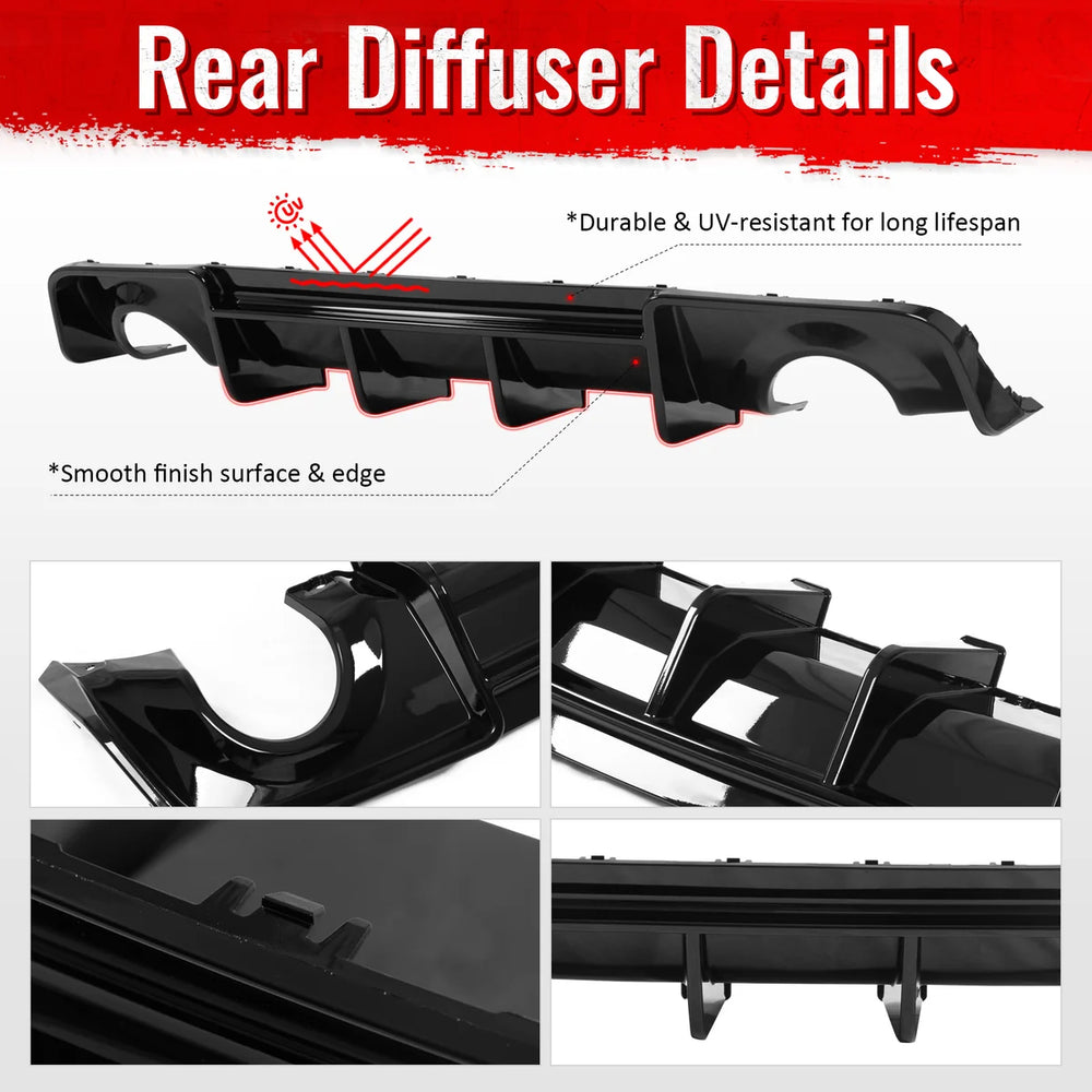 IKON V4 Gloss Black Rear Diffuser