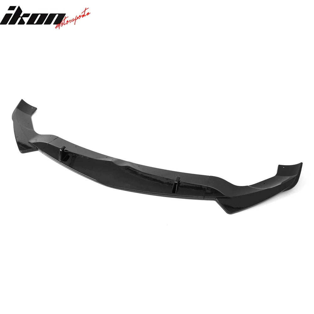 IKON Style Front Bumper Lip, 3-Piece Gloss Black ABS