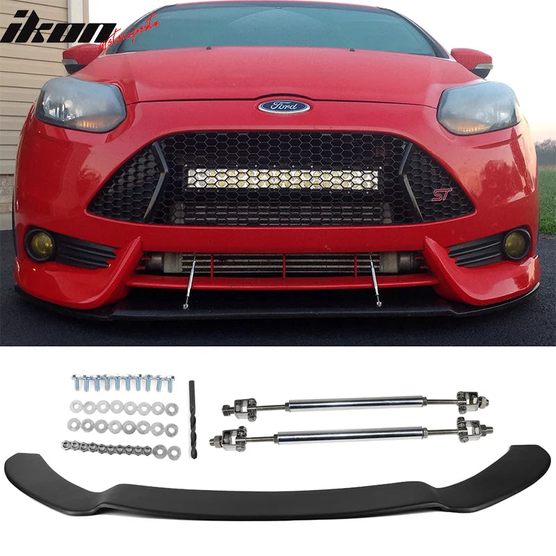 Front Bumper Lip Kit with Splitter Rods