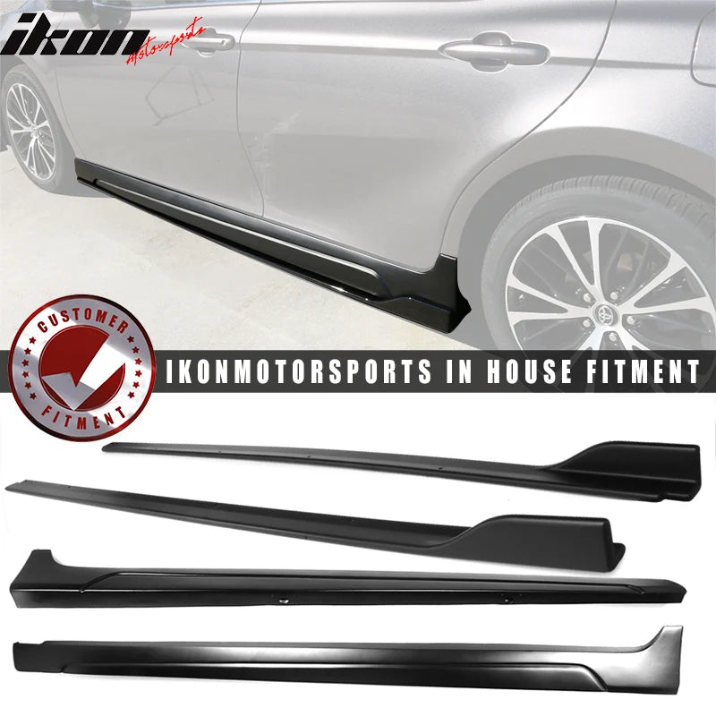 IKON Style Matte Black Polypropylene Side Skirts