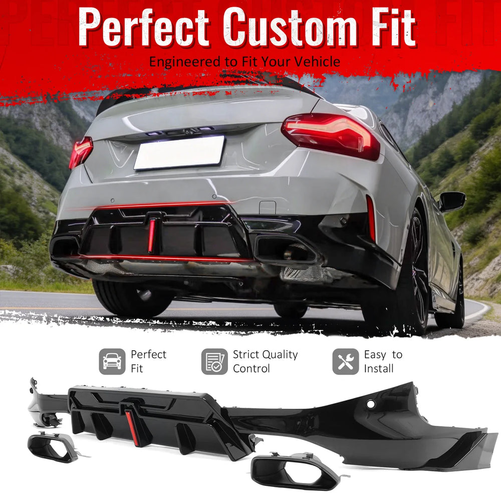 Gloss Black PP Rear Diffuser