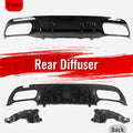C63 Style Rear Diffuser with Quad Square Exhaust Tips