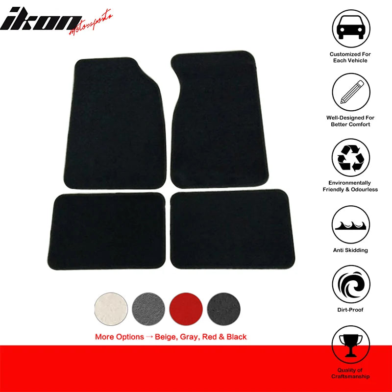 Black Nylon Carpet Floor Mat Set