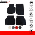 4-Piece Black Nylon Floor Mat Set