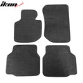 4-Piece Black Nylon Floor Mat Set