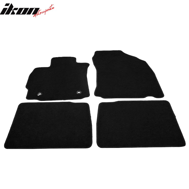 4-Piece Black Carpet Floor Mat Set