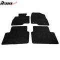 4-Piece Black Carpet Floor Mat Set