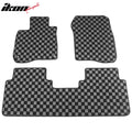 Black and Gray Plaid Floor Mat Set