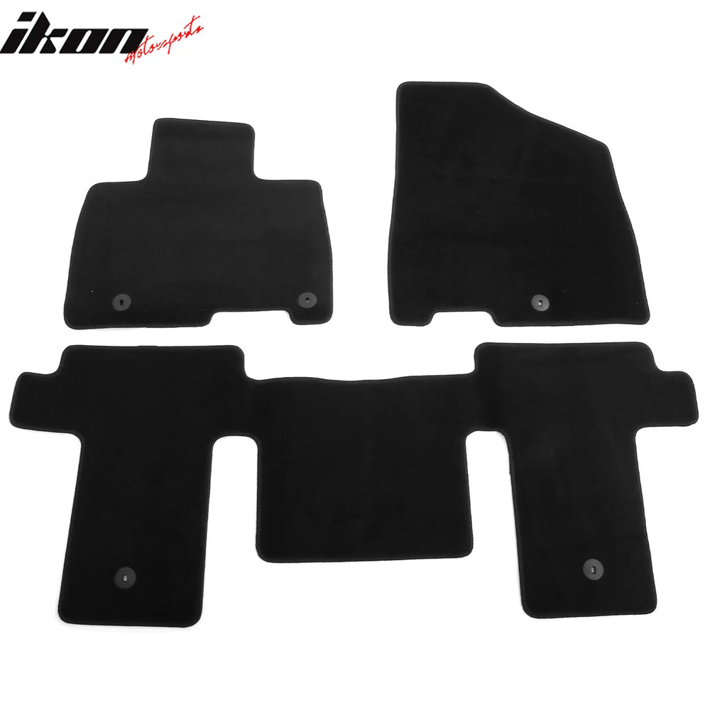 6-Piece Black Nylon Carpet Floor Mat Set