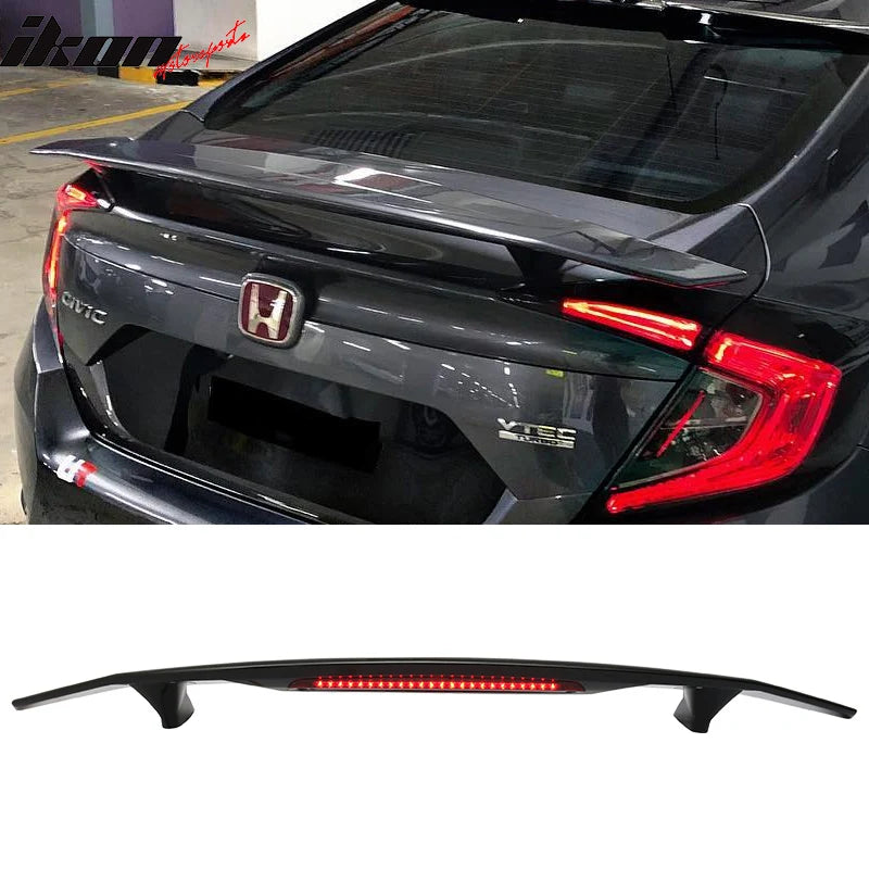 IKON Style Rear Trunk Spoiler with LED Brake Light