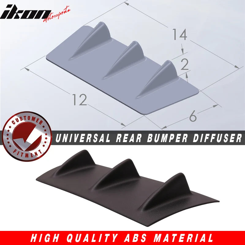 3-Fin Rear Bumper Lip Diffuser
