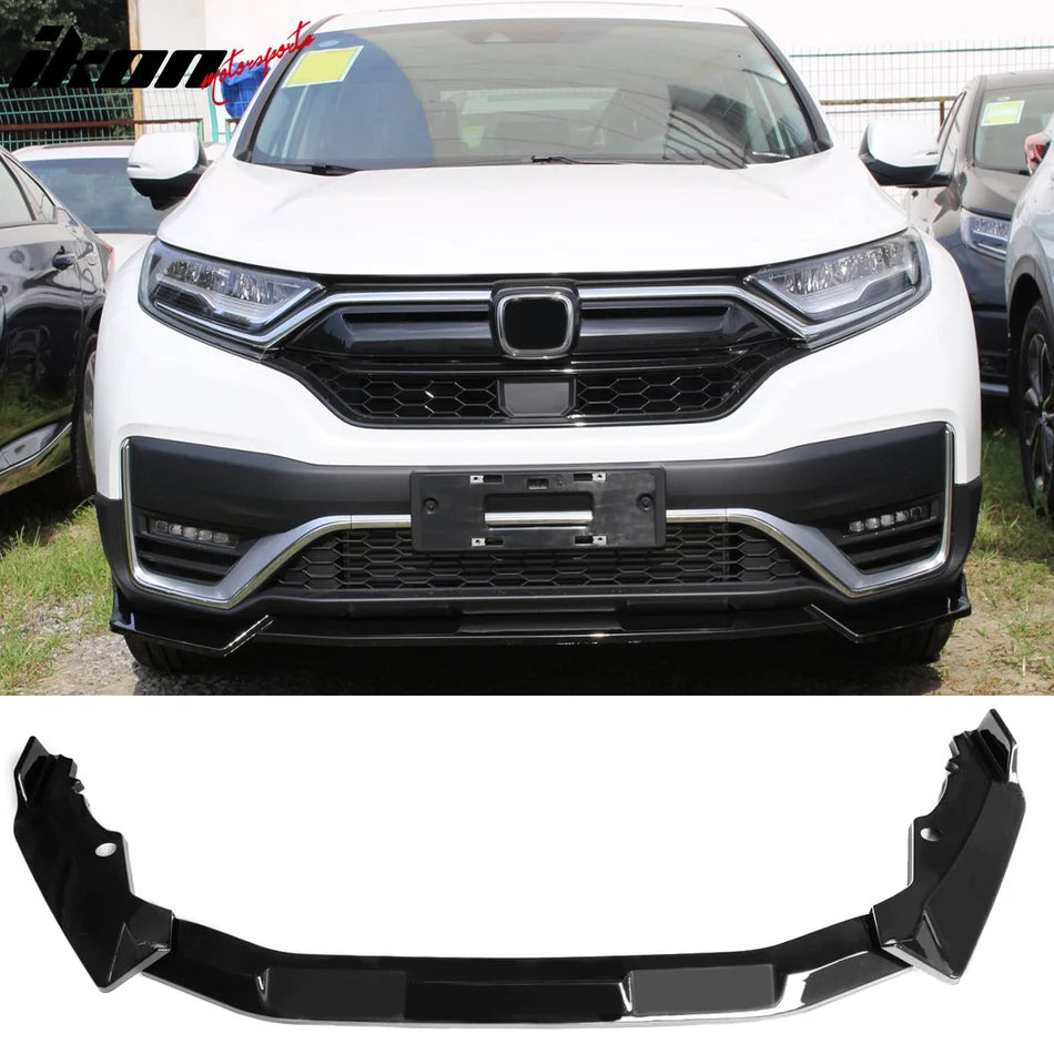 3-Piece Gloss Black Front Bumper Lip Spoiler