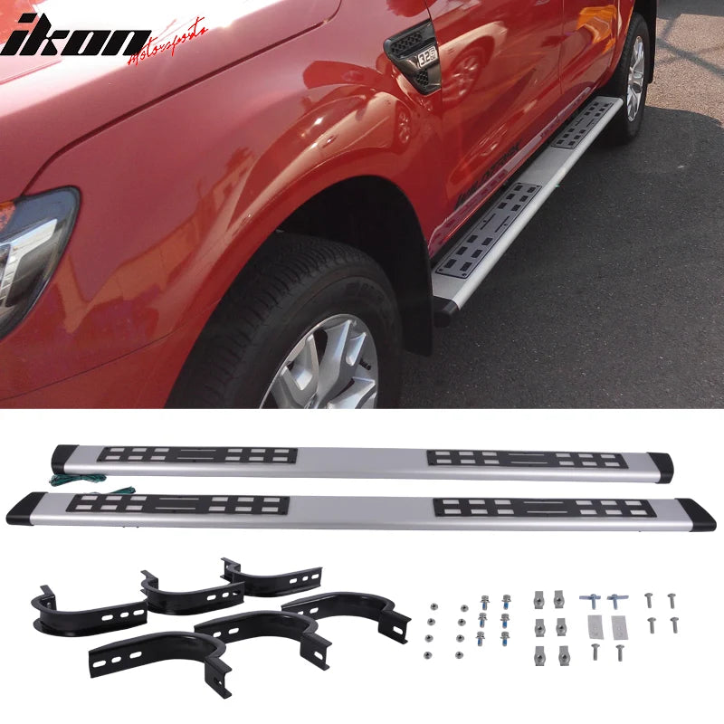 Aluminum Running Boards, Black with Grey