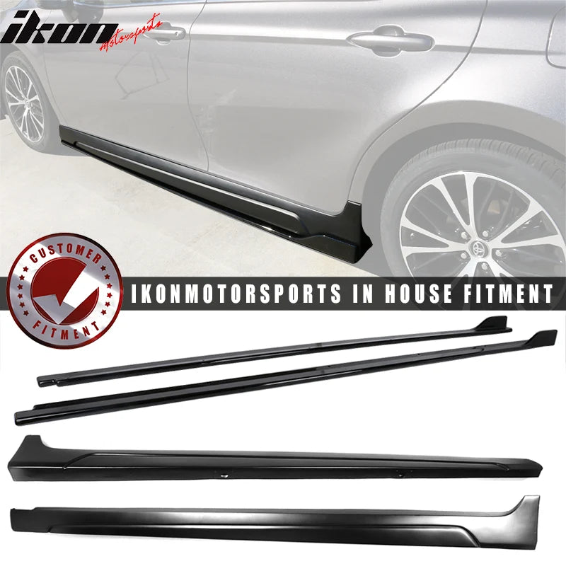 IKON Style Side Skirt with Gloss Black Extension Lip