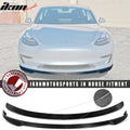 IKON Style Carbon Fiber Front Lip + Trunk Spoiler Set