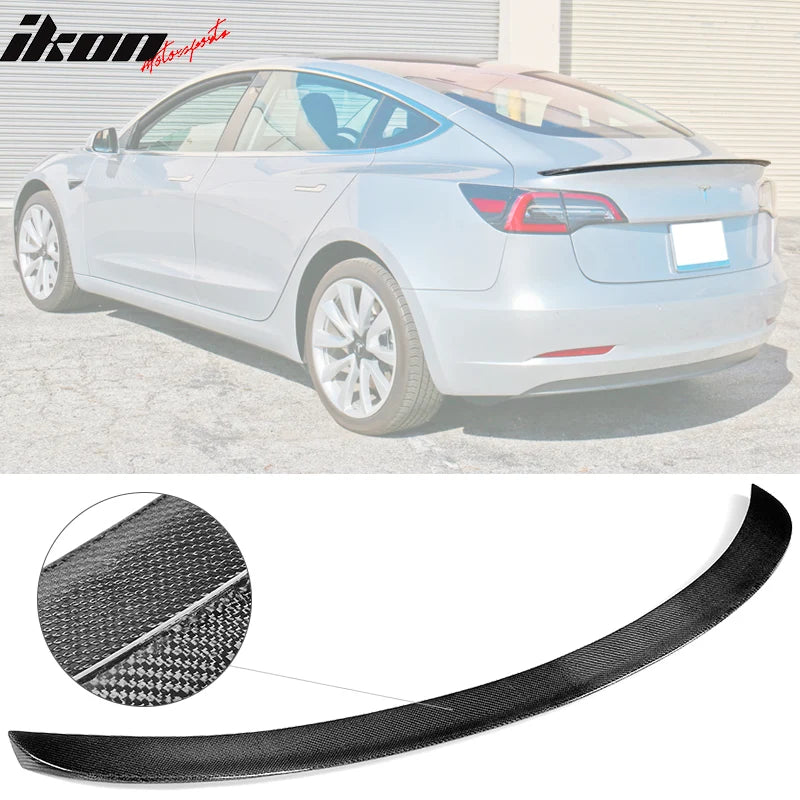 IKON Style Carbon Fiber Front Lip + Trunk Spoiler Set