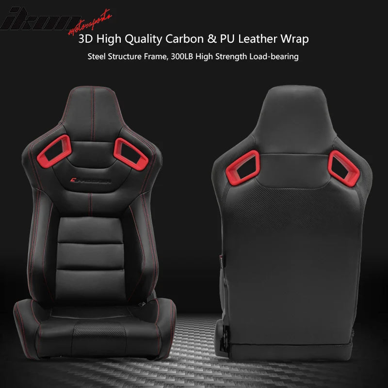 PU Carbon Racing Seat with 5-Point Cam-Lock Belt