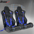 Universal PU Carbon Racing Seat with Blue Plaid