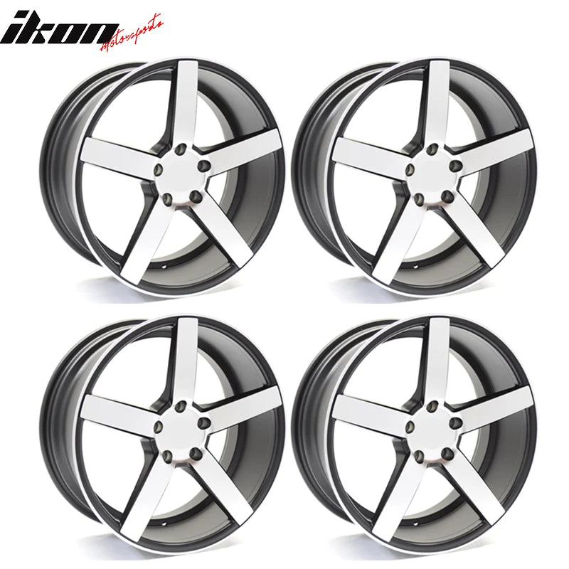 19x8.5 5-Spoke Machine Face & Satin Black Lip Wheel