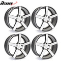 19x8.5 5-Spoke Machine Face & Satin Black Lip Wheel
