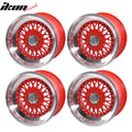 17x10 Deep Dish Mesh Wheel Red Face Red Machine Lip
