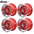 17x10 Deep Dish Mesh Wheel Red Face Red Machine Lip