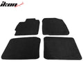 4-Piece Black Nylon Floor Mat Set
