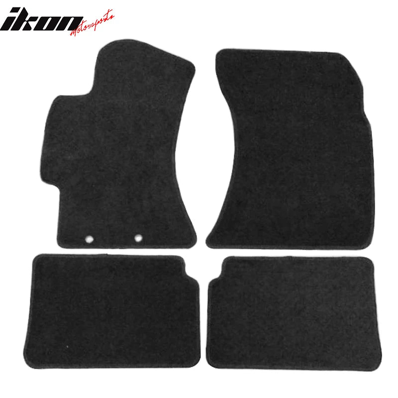 4-Piece Black Carpet Floor Mat Set