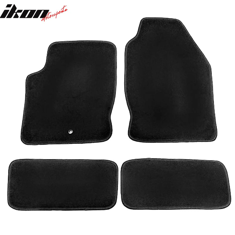 4-Piece Black Nylon Floor Mat Set