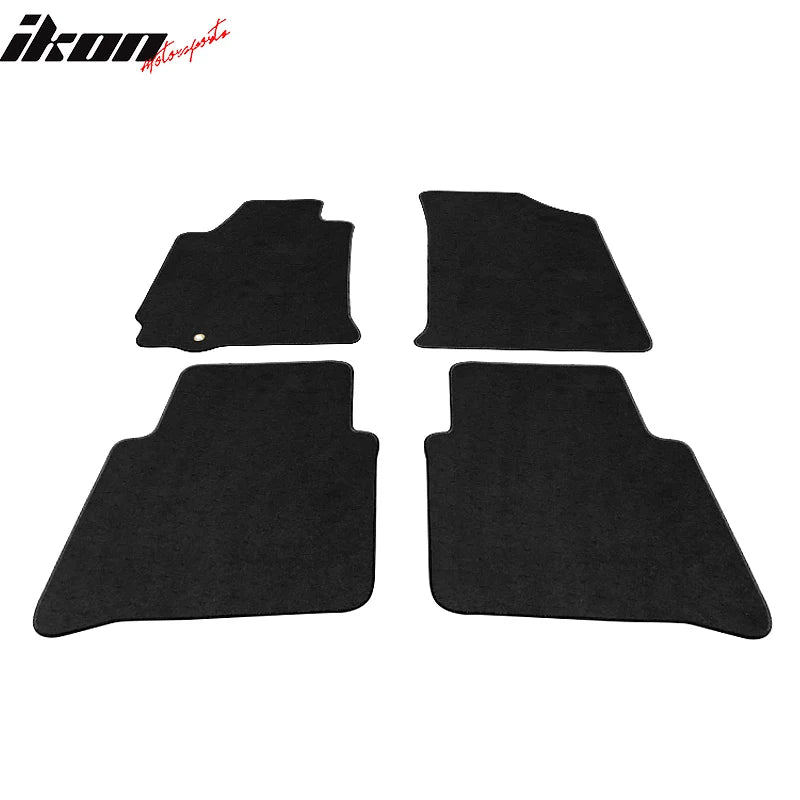 Black Nylon Carpeted Floor Mat Set