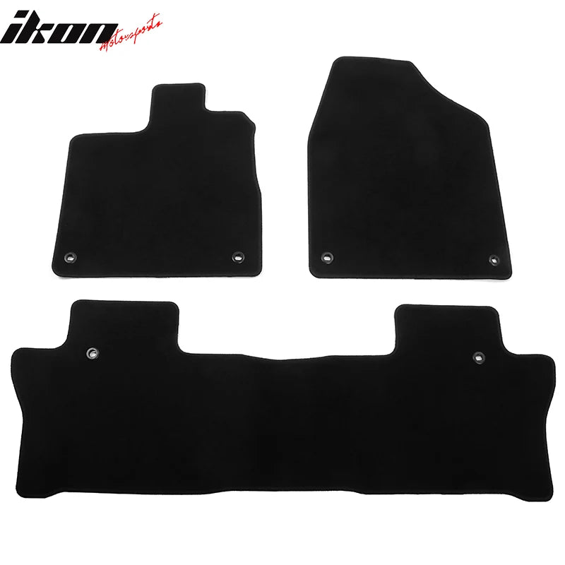 3-Piece Black Nylon Floor Mat Set