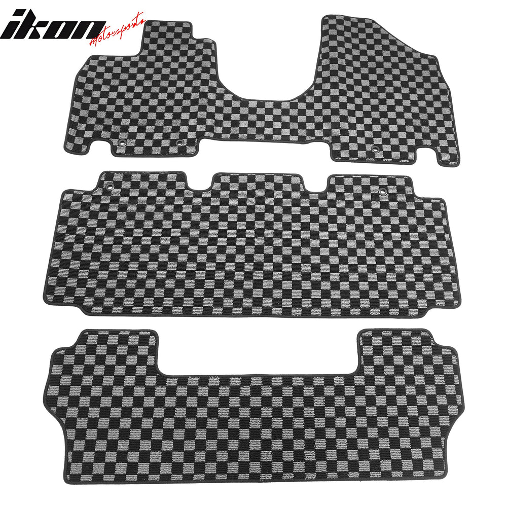 Plaid Front and Rear Floor Mat Set