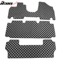 Plaid Front and Rear Floor Mat Set