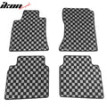 Plaid Carpet Floor Mats - Black and Gray (Set of 4)