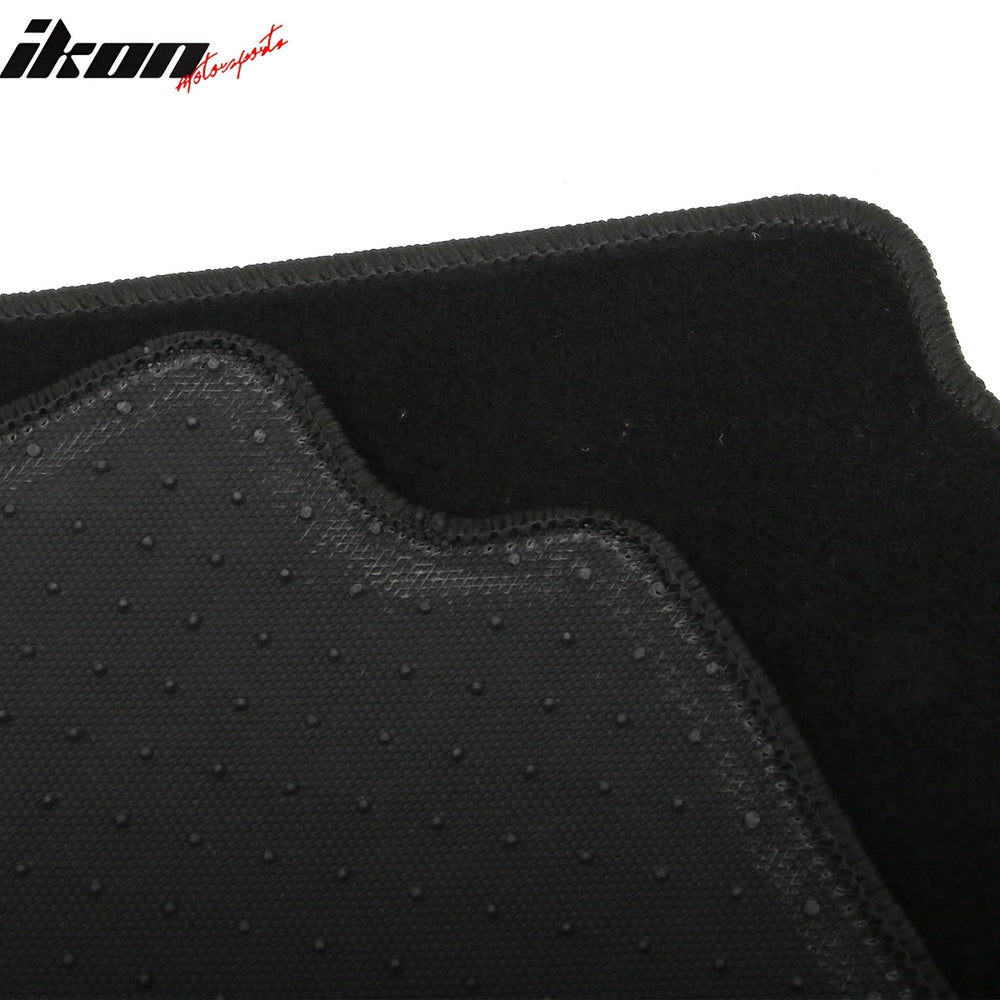 4-Piece Black Nylon Floor Mat Set