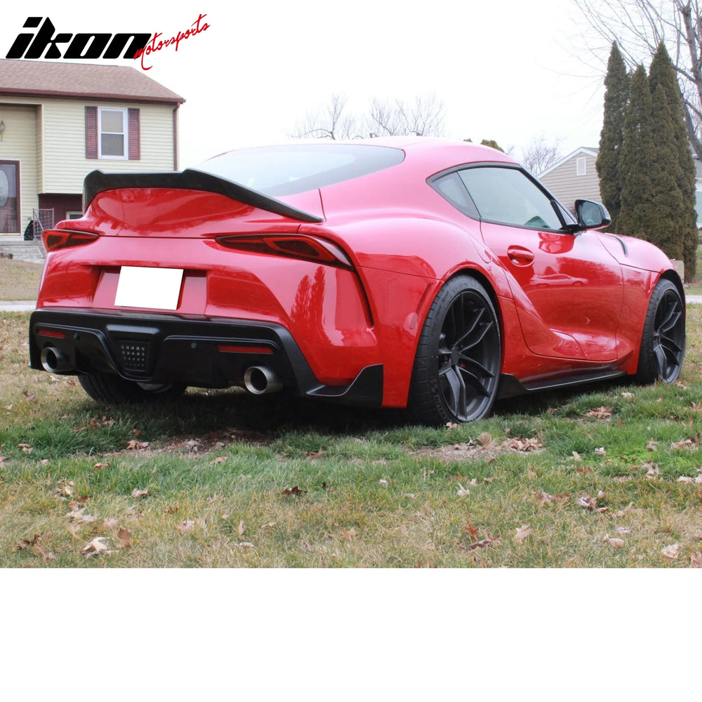 V Style Carbon Fiber Print ABS Trunk Spoiler