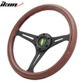 350mm Wood Grain Steering Wheel with Black Trim