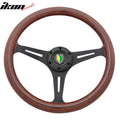 350mm Wood Grain Steering Wheel with Black Trim