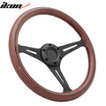 350mm Wood Grain Steering Wheel with Black Trim