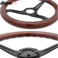 350mm Wood Grain Steering Wheel with Black Trim