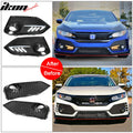 Type R Style Front Bumper with Grille, Lip, and DRL Covers