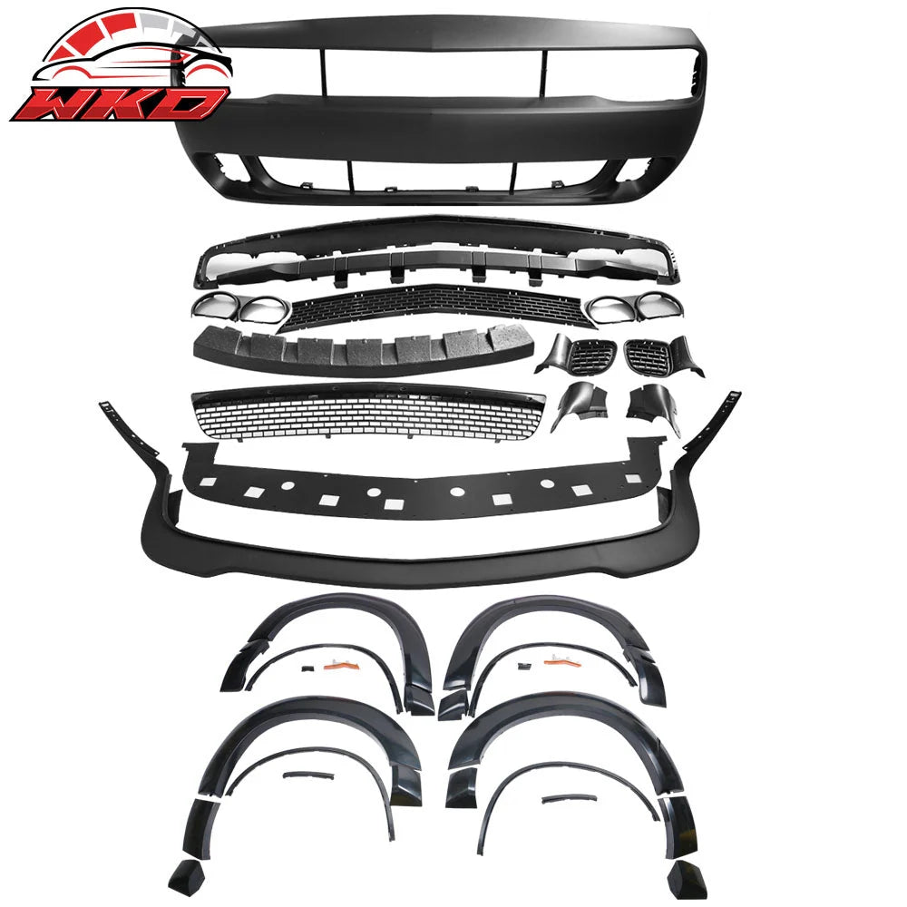 SRT Style Front Bumper Cover with Demon Style Fender Flares