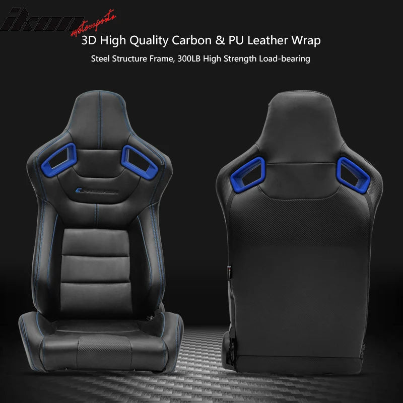 PU Leather Seat Cover w/ Blue Bezel