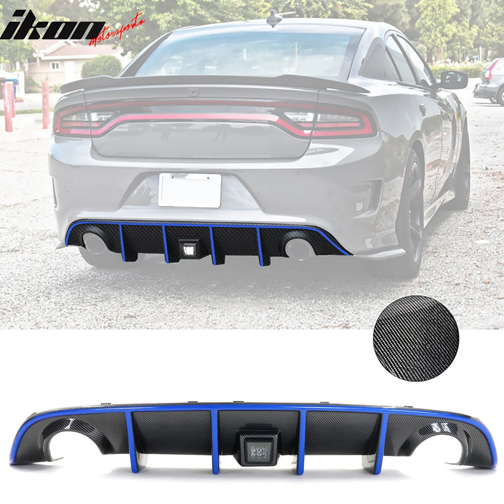 Carbon Fiber Print Rear Diffuser with Integrated Brake Light