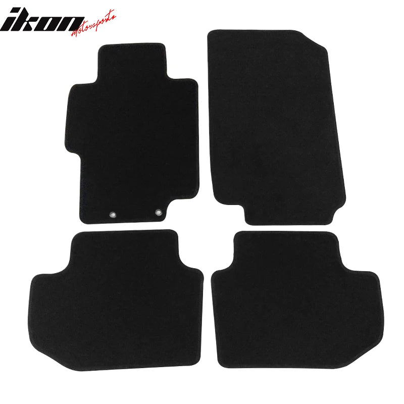 Black Carpet Floor Mat Set