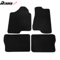 4-Piece Black Nylon Carpet Floor Mat Set